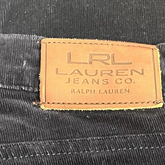 LRL Ralph Lauren Jeans Co. Women 10 Corduroy Pant Classic Straight Black Stretch - Picture 3 of 6